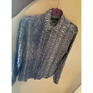 ZARA MENS SNAKE PRINT BUTTON UP